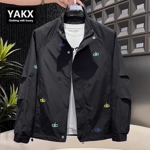 高端欧货男士外套2025新款春秋冬季韩版潮流宽松休闲立领夹克男款