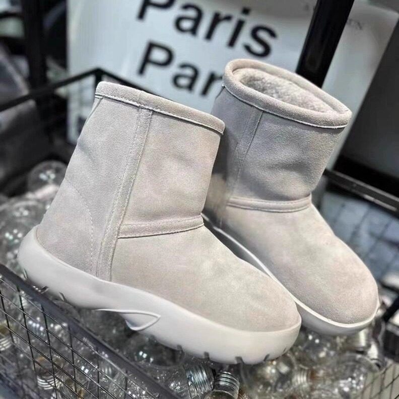 欧洲站2025冬季新款真皮厚底雪地靴女加绒加厚棉靴羊皮毛一体短靴,女鞋,时尚雪地靴,淘宝优惠券,粉丝福利购,淘宝优惠卷