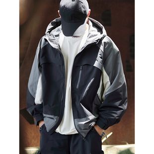 潮牌冲锋衣夹克防风连帽外套 Wruei撞色拼接2025秋季 Madness Mdns