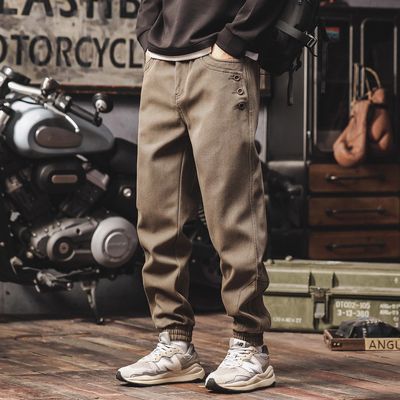 Madness Mdns Wruei美式复古2025重磅加绒加厚休闲工装裤束脚裤男