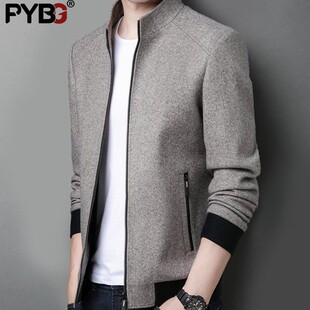 高端男士夹克外套春秋冬季2025新款中年爸爸立领男款茄克加绒男装