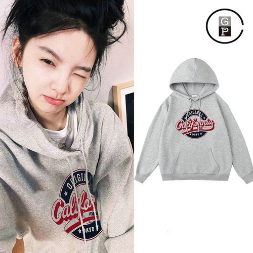 日本GP新款章若楠同款美式复古连帽卫衣女爆款春秋冬宽松加绒外套