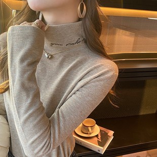 上衣 女冬加绒加厚保暖内搭长袖 法国Rouje Dsyle半高领德绒打底衫