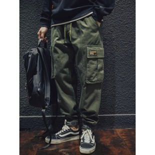 MADNESS MDNS WRUEI OVERAIIS 余文乐加绒休闲裤潮牌束脚工装裤男