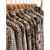 法国Rouje Dsyle双面德绒半高领打底衫 女秋印花内搭加厚保暖上衣