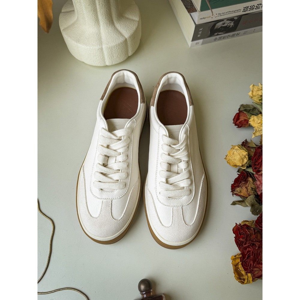 喜露春秋新款Lp白皮鞋真皮平底覆古休闲道德训练鞋易搭配运动鞋同,女鞋,德训鞋,淘宝优惠券,粉丝福利购,淘宝优惠卷