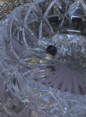 紫色琉璃小滴流DIY配件串珠手工小提溜弹簧扣小吊坠