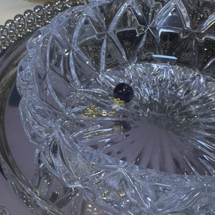 紫色琉璃小滴流DIY配件串珠手工小提溜弹簧扣小吊坠