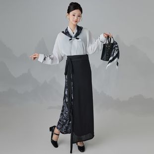 丞纪司[墨玉瓷]原创宋制汉服飞机袖上衣吊带宋抹胸一片式日常旋裙