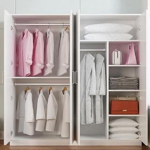 板式简两132约大方曲美小衣实木质组合组装衣柜三门四门衣柜柜门