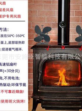美式壁炉然扇黑色木风取ASC-HSF-暖风扇家用扇户外露营热动力炉新