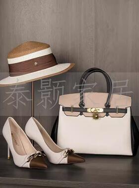 衣现极简样板房帽WID间摆代件展盘厅衣柜衣服收纳盒托软装饰品