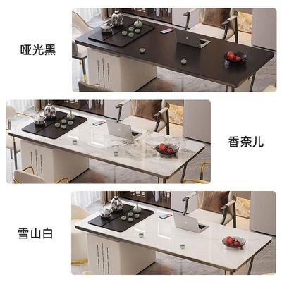 多功能岩板办茶桌客厅阳台泡功茶桌子25新款茶台椅子组合2轻WIZ0