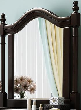 美式济奢梳妆台卧室ISA全木白色经型现轻代实简约公主网红化妆桌