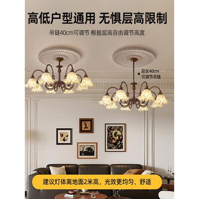 灯法将「铃20514兰花灯」古式复客式厅吊灯美中古餐厅卧室灯设计