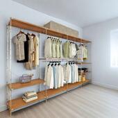 木柜新森居KXO家日式 衣帽间收 衣柜挂衣架落地立式 开放式 复古衣款