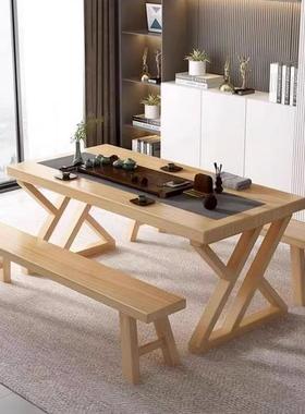 全实木台电脑桌办字超厚家用书桌学式习桌书法桌办公室公KMB桌写