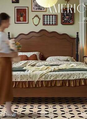 法式床复古法婚式1.325035双人.床18古主卧现代美式复实木床复古