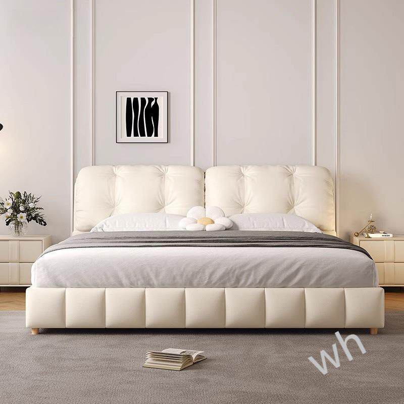 雯床1KQT圣卡纳法双式奶油床轻奢现代简约P云朵婚床主卧人床婚床