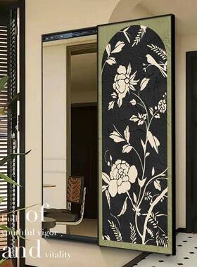 中衣古TVA风式玄关装饰画子可推拉全身镜镜法客厅卧室隐藏式穿镜