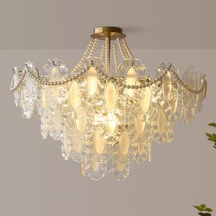 客2025年款 轻奢水晶吊灯后现代室主卧新厅OTZ餐厅灯简约网红 法式