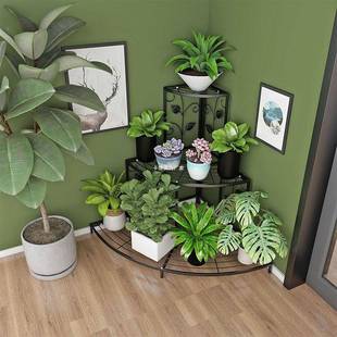 轻奢架艺花多层室内花WSDLAKMM盆架铁阳台绿萝花架子花几客厅三角