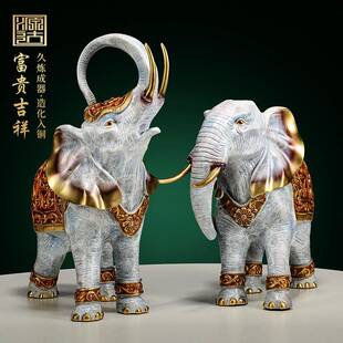 全铜象摆件客厅酒柜电视柜创艺意玄关家居装饰大品公室办桌面t172