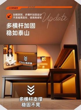 实木转角洞桌洞板书书架体桌卧室一学生家用电脑拐TYS角办公桌l型