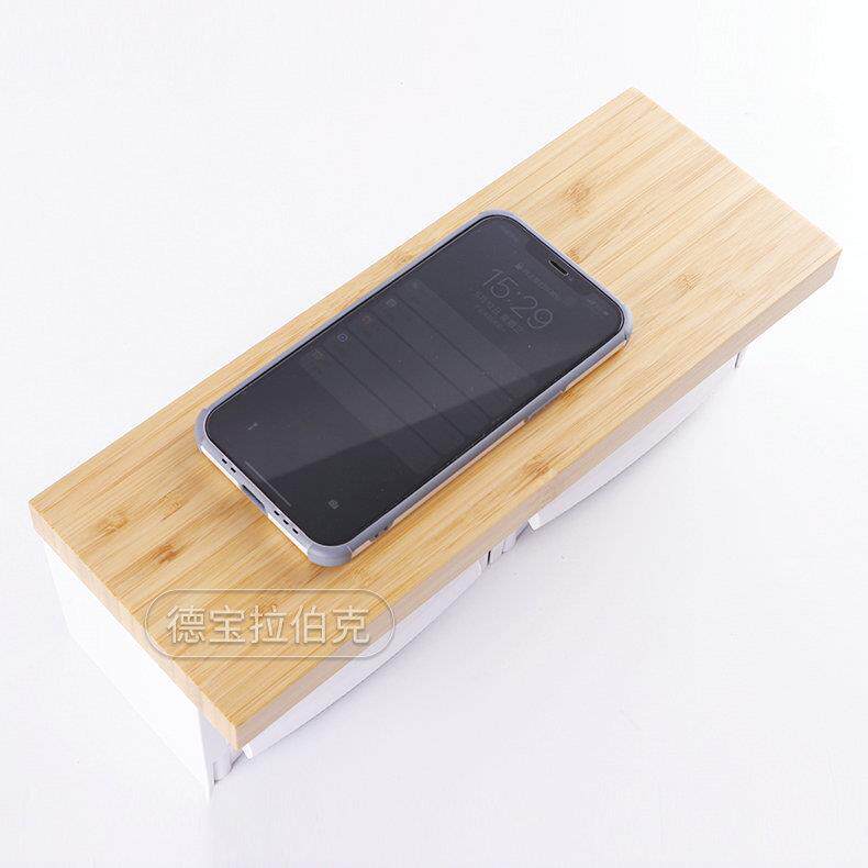 卷间纸架卫生厕纸架纸巾酒店纸盒楠竹白色双联置物YH600FMR架家用