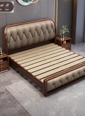 现代简约18床米储软包双人床新中式1.5.YMF米物大婚床金丝檀木实