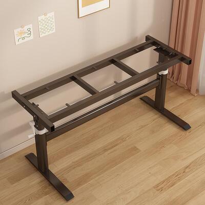 ?AVP手升降腿支架不锈钢桌双横梁电电脑桌学习摇办公茶几竞桌支架