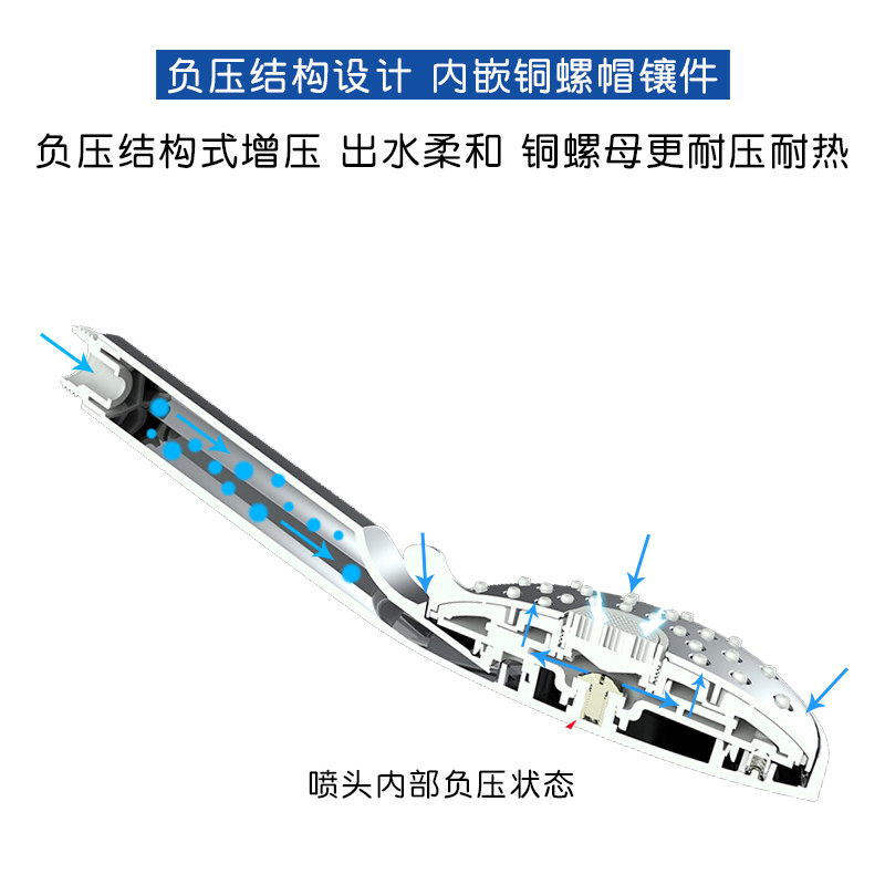 淋浴花洒喷头浴室水柱家用u热水器宝宝洗澡手持花撒莲蓬头软管套