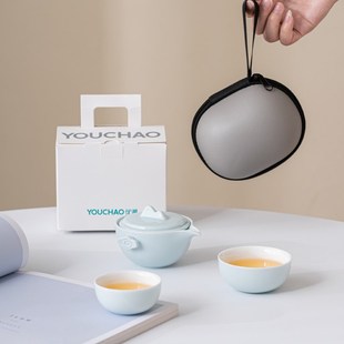 旅行功夫茶具一壶二杯小套C装 便携式 防烫茶壶户外茶具简约泡茶壶
