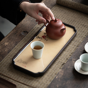 竹制干泡盘中式 茶盘干泡台小型小茶台o日式 茶壶托盘家用茶海壶承