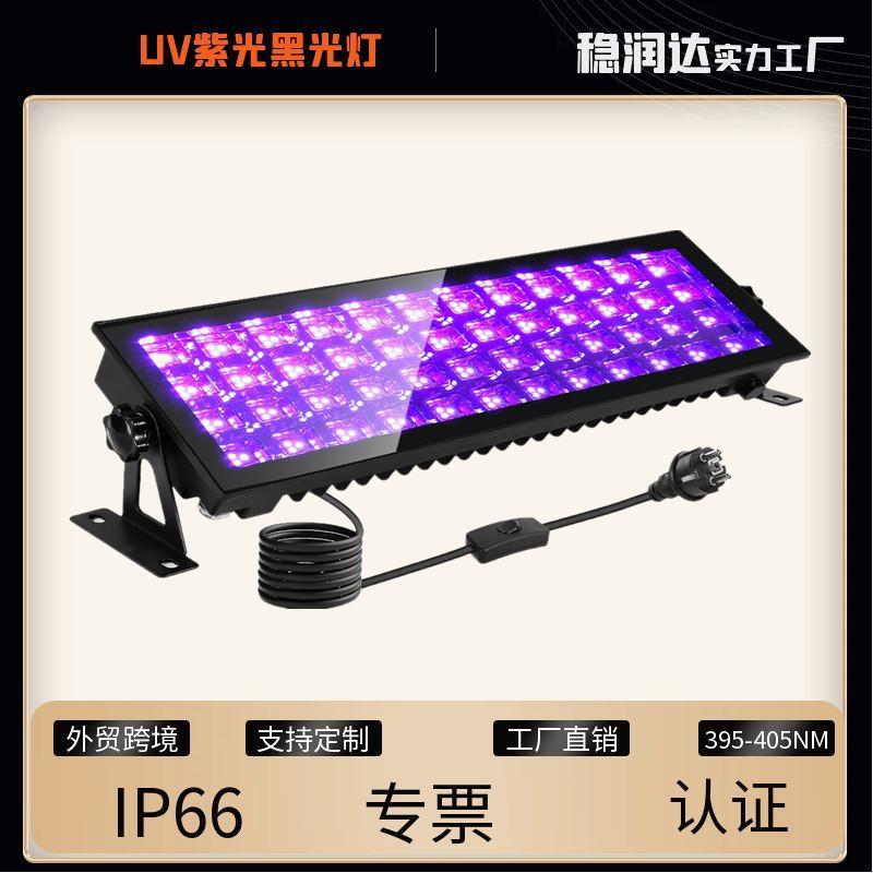 跨境LED紫光泛光灯UV投光灯户外防水IP66万圣节鬼屋荧光壁画395nm