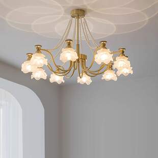 玫瑰花吊灯客厅餐厅美式轻奢浪漫法式卧室主灯复古灯具