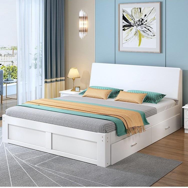 实木床1.8米床现代简约经济型双人床1.5m家用单人床1.2米主卧木床