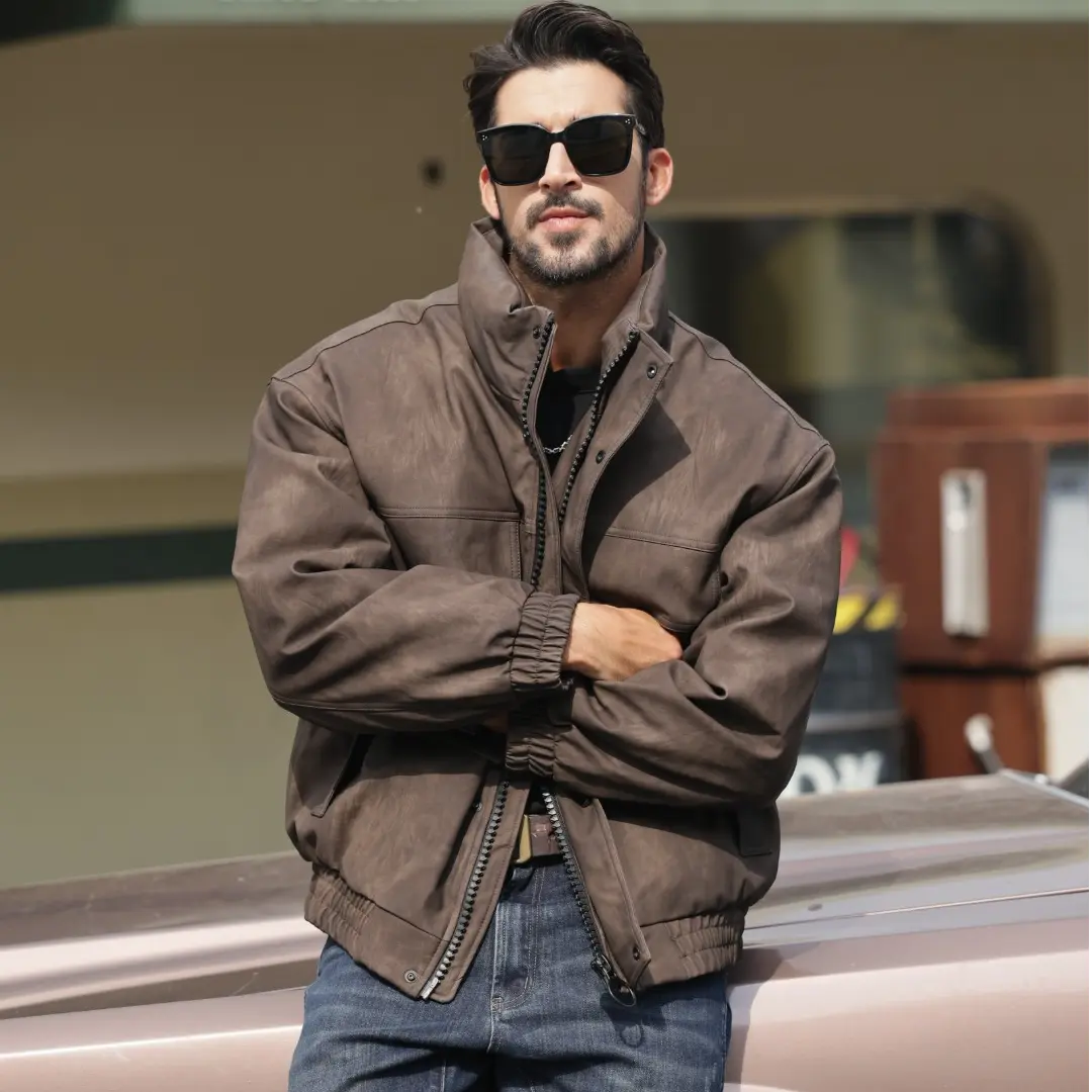 赤单男装羽绒服PU皮衣美式外套