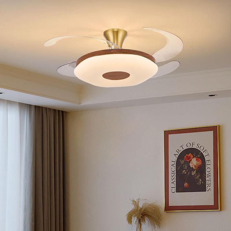 中古风卧室风扇灯2025新款美式复古静音大风力餐厅吊扇灯中山灯具