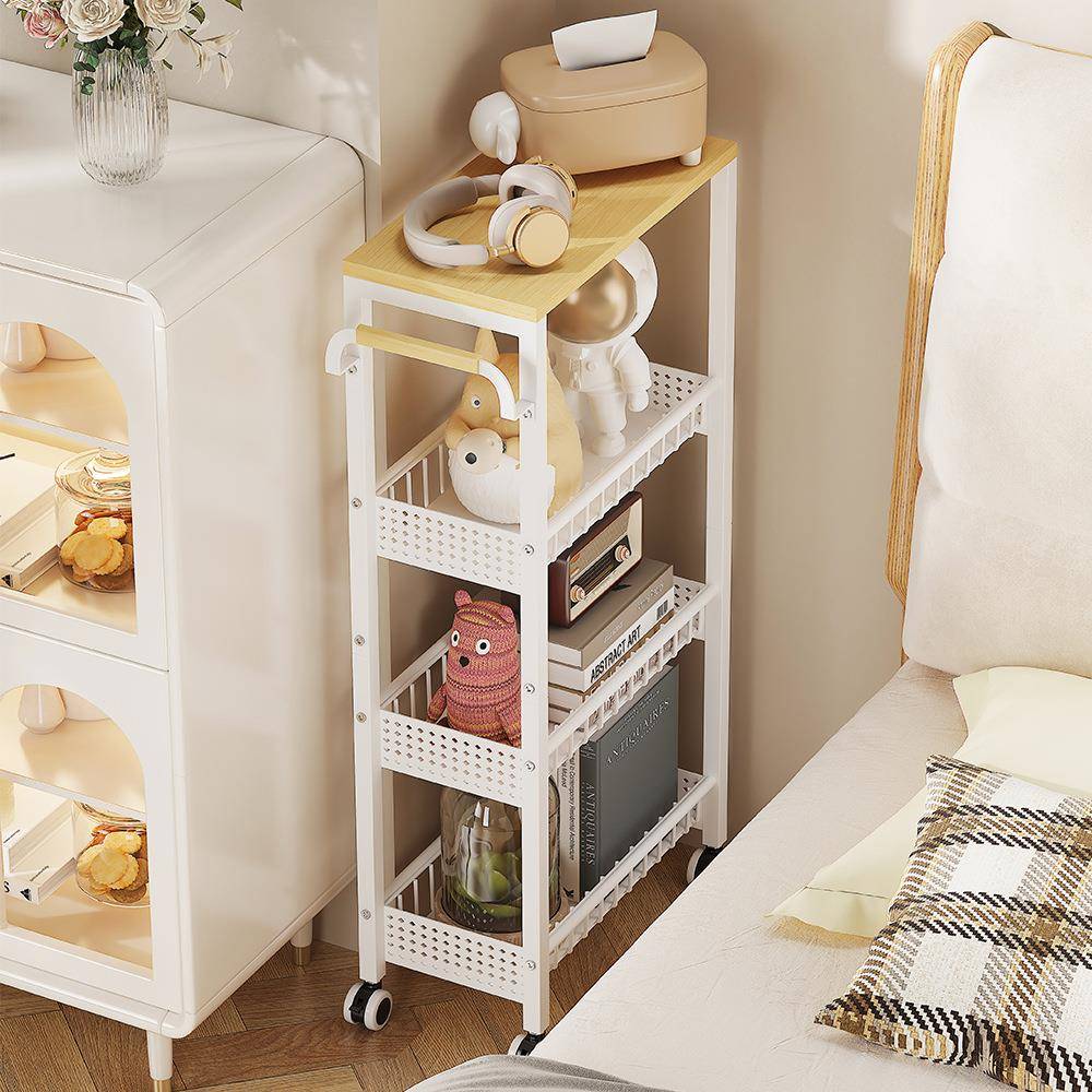 小推车浴室客厅缝隙收纳架厨房夹缝推车家用多功能落地多层置物架