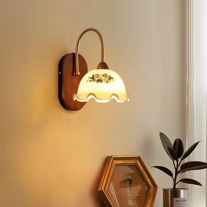 道楼梯风格复古新款中式壁灯卧室美式2025床头壁灯过客厅中古走廊