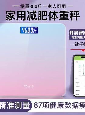 沐美家用体重秤精准新智能体脂秤称重充电小型电子称宿舍减肥专用