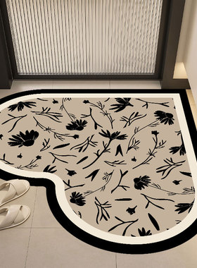 心形浴室门口地垫卫生间强吸水速干耐脏防滑硅藻泥脚垫厕所进门垫