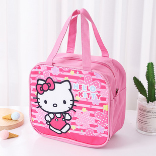 学生kitty猫保温饭盒袋子卡通哈喽kt手提袋大号加厚铝膜便当包女