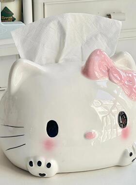 kitty猫纸巾盒客厅桌面摆件