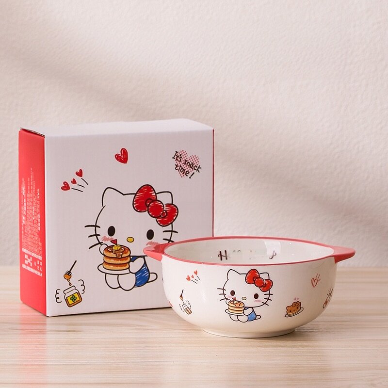 kitty猫卡通早餐双耳碗餐具