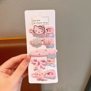 儿童kitty猫发夹可爱前额碎发夹哈喽kt刘海夹头饰发卡边夹女孩子