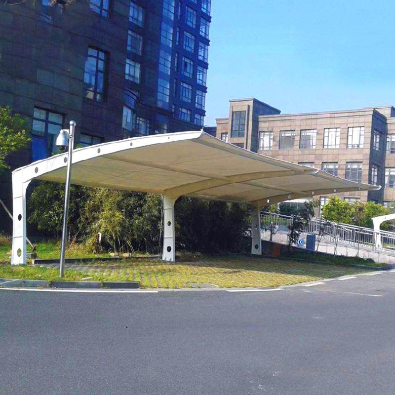企业电动车自行车停车棚户外膜结构车篷江浙沪学校汽车七字停车棚