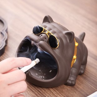 潮流车载防风防飞 2024家用e卡通灰缸烟灰缸可爱创意陶瓷烟缸个性