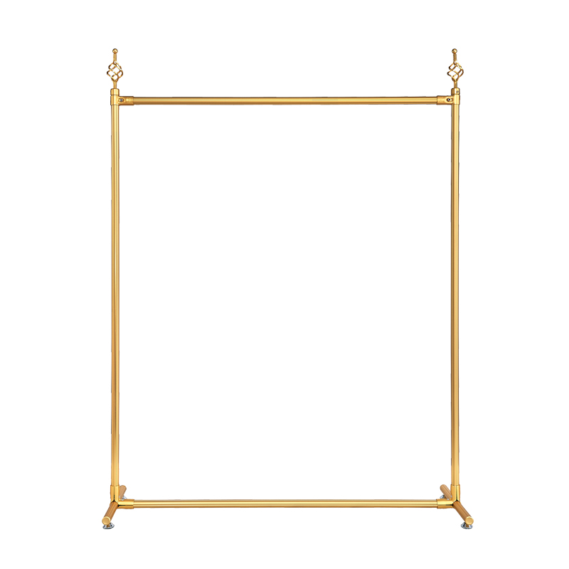 单杆式晾衣架阳台欧式置地挂衣架时尚金色铝N合金晾晒架加厚挂衣